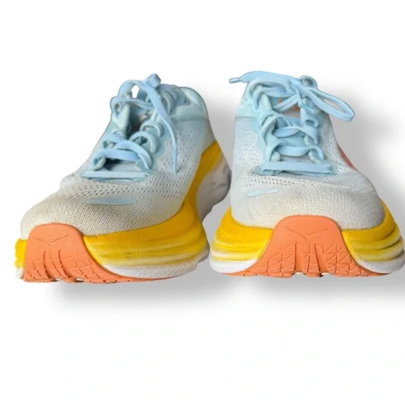 HOKA ONE ONE Bondi 8 Blue Summer Song Blue Yellow Country Air Size 9B - Picture 3 of 7
